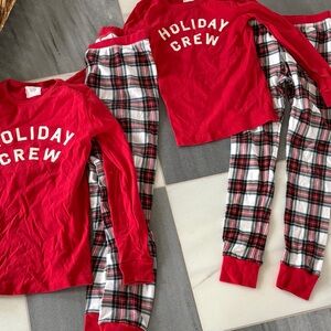 Crewcuts Red and Plaid Kids Pajama Set - size 10 and 12 matching pjs